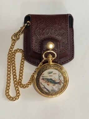Limited Edition Franklin Mint Pocket Watch Largemouth Bass